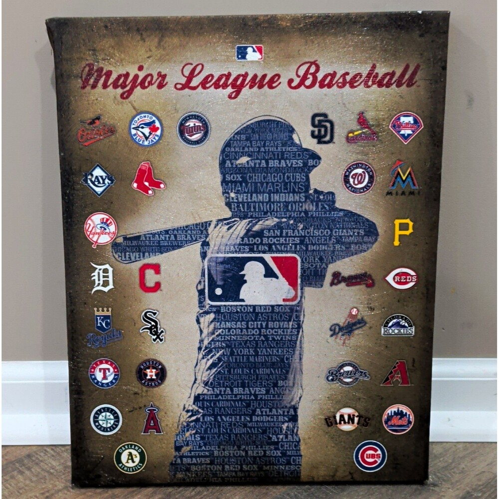 Major League Baseball MLB Vertical Canvas Art, 14"L x 11"W x 1.5"D